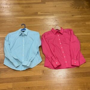 2 x Lands End Long Sleeve Shirts